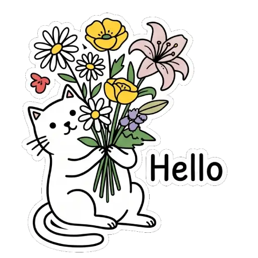 florak stickers, cute, funny, stickers, WhatsApp stickers, sticker pack, cat (5)